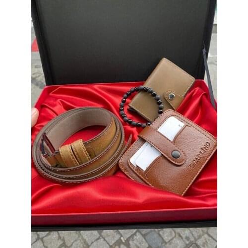 Carlino Taba Mechanismed Locked Wallet Belt Badge Holder Bracelet Gift Boxed Elegant Set