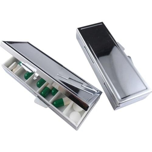 6 Grid Travel Essential Portable Metal Medicine Case Folding Pill Medicine Holder Organizer Pill Case Container Hot Sale 1PC