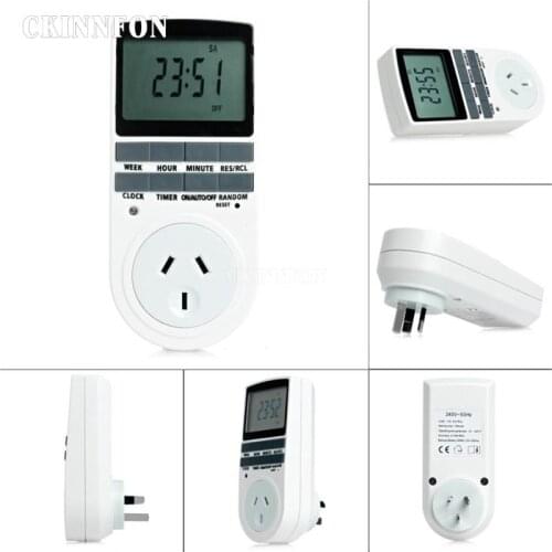 DHL 50 PCS Electronic Digital Timer Switch EU AU Kitchen Timer Outlet 230V 50HZ 7 Day 12/24 Hour Programmable Timing Socket