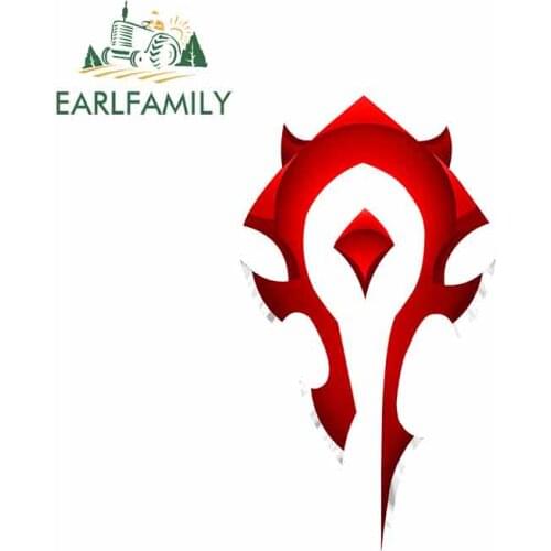 EARLFAMILY 13cm x 7.4cm for WOW Red World of Warcraft Tribal Flag Car Stickers and Decals Waterproof JDM Vinyl Car Accessories