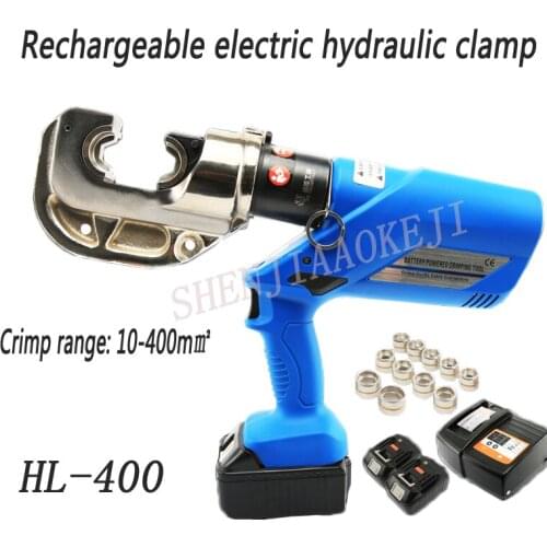 1PC HL-400 Rechargeable Hydraulic Pliers Electric Hydraulic Crimping Tools 120KN/18V Battery Powered Wire Crimpers 100-240V