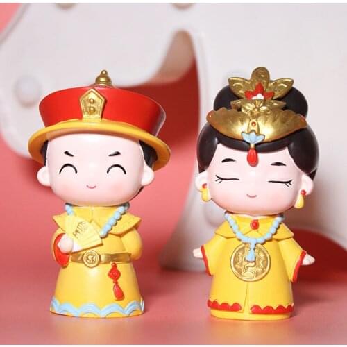 Chinese Classical Wind Queen Empress Decoration Emperor Miniature Ornament Mordern Home Decoration Love Gifts Cake Decoration