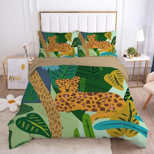2/3pcs Duvet cover set pillow case Bedding set Queen King Euro Bed linens 220x240 140x200 240x260 Bed set nordic Jungle