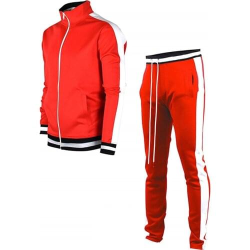 4 Colors Men Training Zipper Coat+Trousers Suit Men Running Casual Sports Bike Loose Wear Lace-up Size Pocket Clothes Outfits