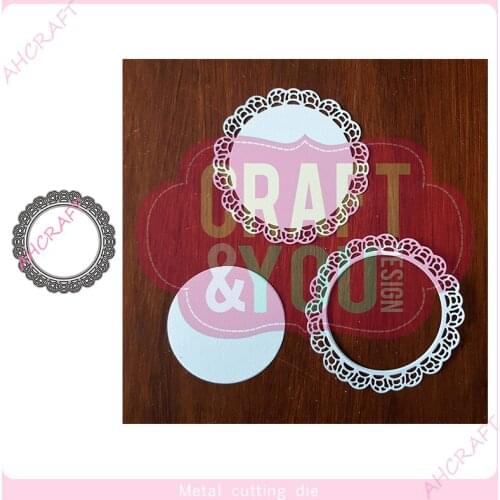Round Lace Frame Metal Cutting Dies for DIY Scrapbooking Photo Album Decorative Embossing PaperCard Crafts Die2021