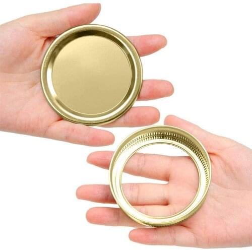 24 pcs Regular Mouth Canning Mason Jar Lids Bands Split-Type Leak Proof for Covers with Sealing Rings 70mm