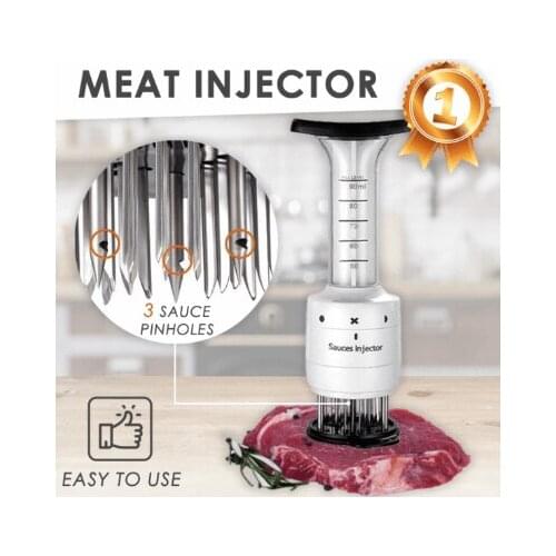 Multifunctional Meat Injector Needle Stainless Steel Meat Tenderizer Marinade Meat Flavor Syringe Injectors Kitchen Meat Tools