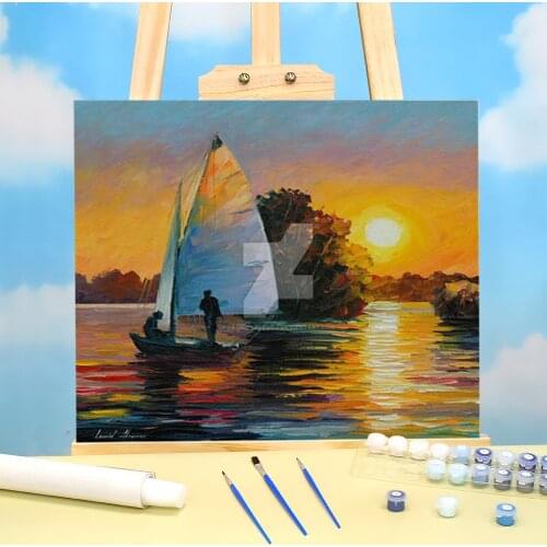 Oil Painting Style Sunset DIY Paint By Numbers Kit Oil Paints 50*70 Oil Painting Handmade For Handicraft
