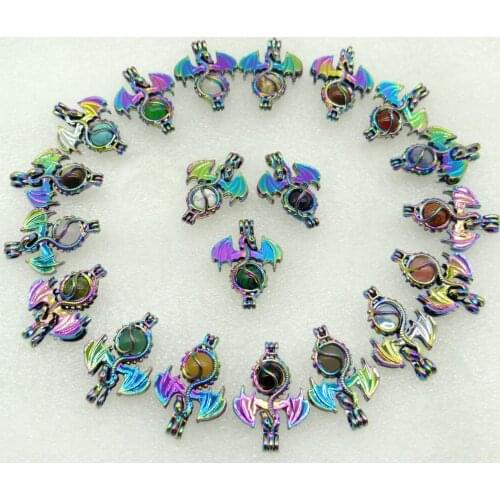 Natural Stone aventurine Quartz opal Crystal amethyst Lucky bead Titanium Dragon Pendant for Diy Jewelry Making necklace10PC