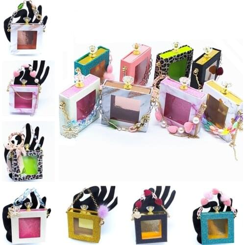 New 5 boxes of chain false eyelashes packaging empty box chain eyelashes packaging wholesale 25mm mink eyelashes packaging box