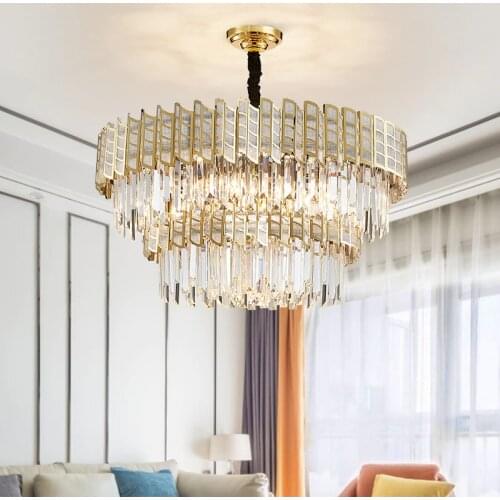 Factory Price Wholesale Modern Brass Gold K9 Crystal Cristal Chandelier Pendant Light For Hotel Ballroom