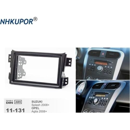Car Dashboard Fascia For OPEL Agila 2008-2014 SUZUKI Splash Ritz 2008-2012 Double 2 Din DVD Radio Stereo CD Panel Dash Frame Kit