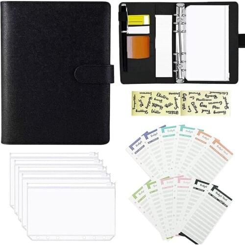 A6 Budget Binder with Cash Envelopes Pockets, Planner Notebook Binder Organizer Practical Tools for Budget Envelope