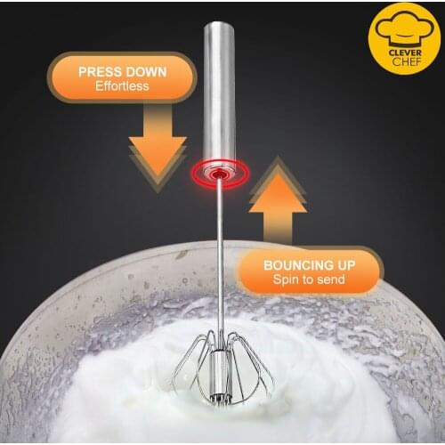 Stainless Steel Semi-automatic Whisk Blender Mixer Cream Stirring Egg Tools Kitchen Accessories Egg Beater Kitchen Gadgets