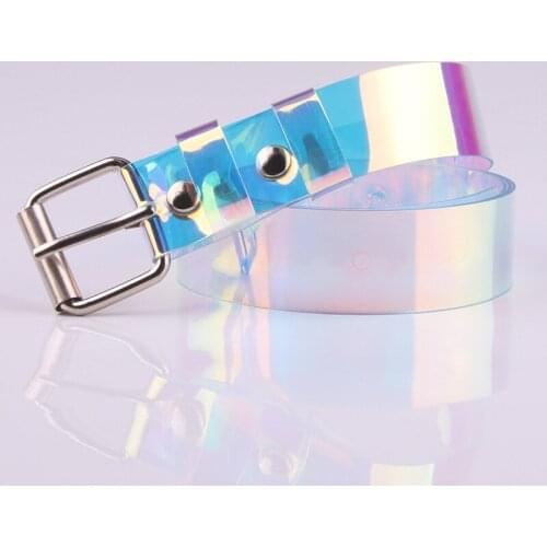 Womens Belt Fashion Women Female Belt Colorful Transparent Plastic Belt Pin Buckles Simple All-match Fancy For Jeans