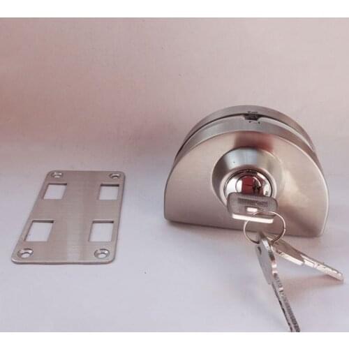 Glass Door Lock, Latches,304 stainless steel,without hole,One door,Bidirectional unlock, Frameless glass door CP398