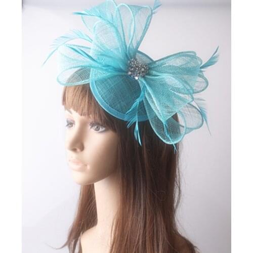 Women Elegant New Fascinating Sinamay Fascinator Headbands Church Hair Accessories Bridal Lady Marry Hat Millinery Hair Pins