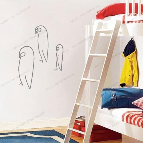 Animal Penguin Line Draw Art Wall Sticker For Home Decor Kids Room Fashion Wall Decals Removable Murals Wallpoof CX1605