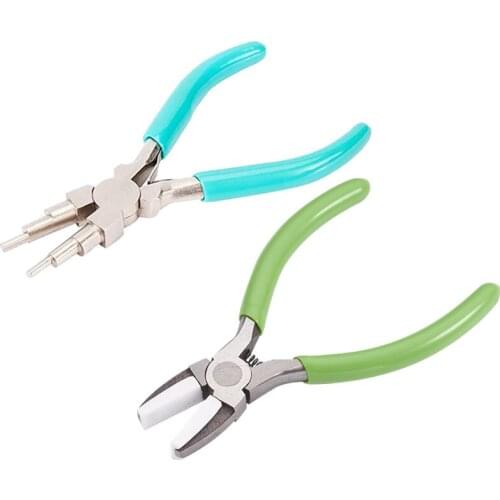 2Pcs Jewelry Tongs, Including 6-in-1 Nail Making Tongs Jewellery Nail Tongs for Jewelry Making Beaded Loops DIY Crafts