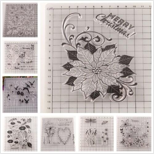 2020 Rose Flowers Plants Clear Stamps DIY Scrapbooking Craft Supplies Silicone Seal Photo Album Transparent Stamp for Stamping