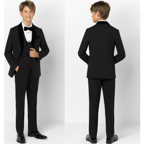 Xinkaifa Flower Boys Formal Suit Kids Wedding Birthday Party Dress Blazer Vest Pants 3pcs Child Tuxedo Prom Performance Costume