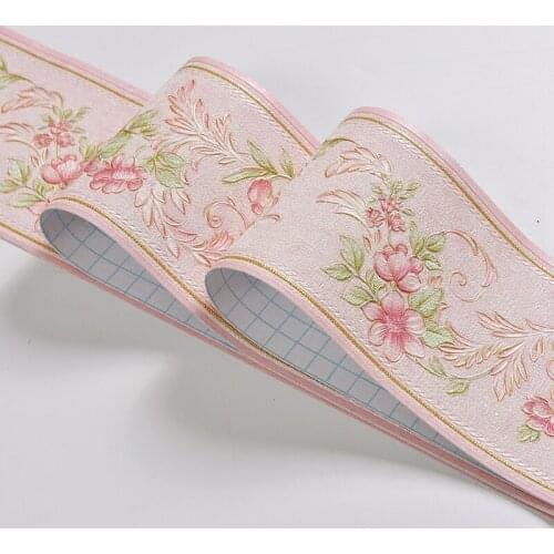 3D PVC Embossed Baseboard Wall Sticker Modern Self-adhesive Decorate Wall Living Room Waistline Waterproof Wallpaper Border