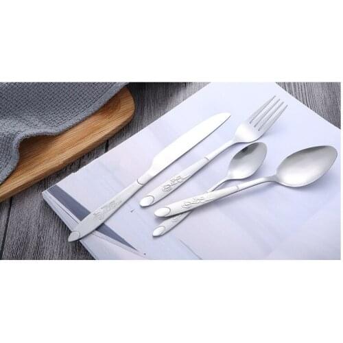 4pcs/set 304 Stainless Steel Rose Flatware Sets Gold Plated Cutlery Set Tableware Silverware Dinner Fork Spoon Knife PO 005