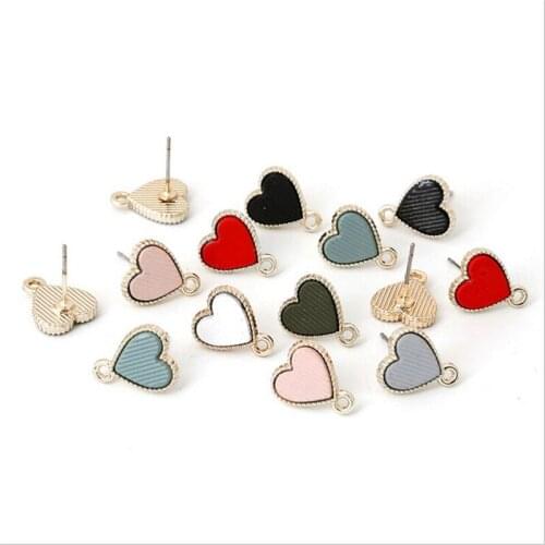 4pcs/lot new arrival cute drip heart beads charms connectors for metal pendant jewelry making diy earrings accessories material