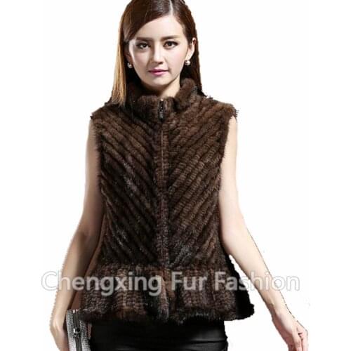 CX-G-B-133 New Winter Womens Genuine Mink Fur Vest Luxury Natural Mink Fur Waistcoat ~ DROP SHIPPING