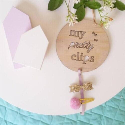 Scandinavian Style Wooden Photo Storage Hanger My Pretty Clips/Family Baby Hair Clips Wall Hanging Decoration Home Ornament