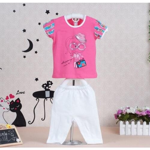 2021 Little Q cotton summer children outfits sets thin kids clothing baby two clothes girl t shirt pant kids clothing