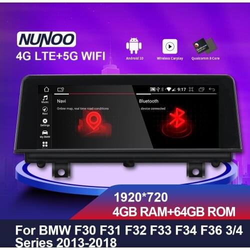 Nunoo 8.8" Car DVD Player Android 10.0 Multimedia Display Screen For BMW F30 F31 F32 F33 F34 F36 Series 3 4 2013-2018 Car Audio