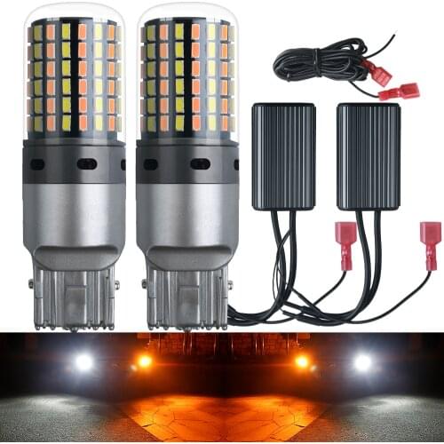 2X T20 W21W WY21W 7440 BA15S BAU15S 1156 3014 120SMD Car LED Daytime Running Light Fog Light Turn Parking DRL External Light 12V