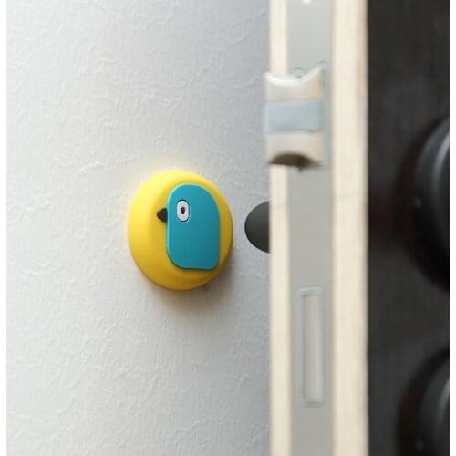 Door Handle Bumper Rubber Lock Crash Mat Pad Wall Rubber Shock Cushion Cute Cartoon Door Rear Cushioning Crash Pad Kids Safety