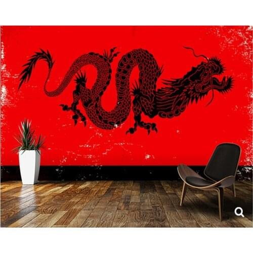 Custom childrens wallpaper,black dragon in the Asian style,cartoon murals for childrens room living room wall vinyl wallpaper