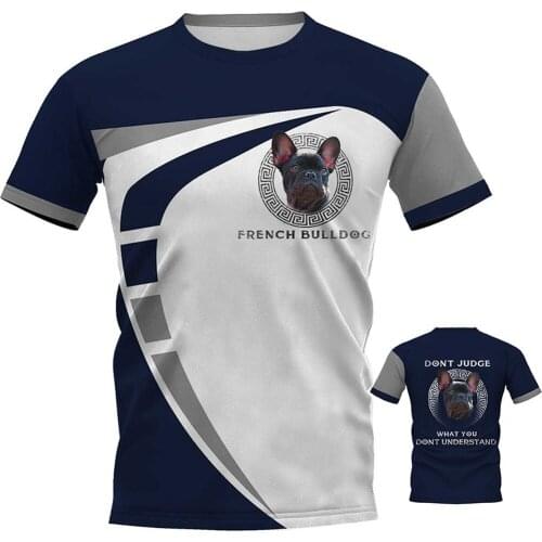 CLOOCL Men T-shirt French Bulldog 3D Print Chest Dog Face Logo Tee Shirt Clothing Unisex Fashion Streetwear Short Sleeve Tops