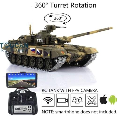 Heng Long RC Tank 1/16 7.0 Customize FPV Russia T90 3938 360° Turret Metal Track TH17857-SMT4