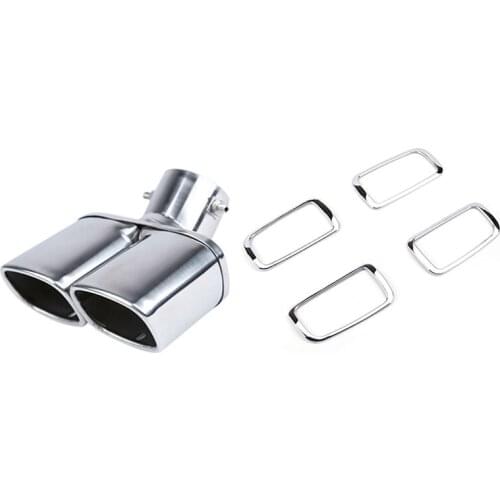 Chrome Inner Door Handle Catch Cover Bowl Cup Trim Decoration Car Styling with Car Double Tube Mufflers Exhaust Pipe