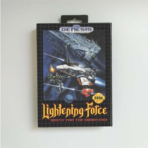 Lightening Force - USA Cover With Retail Box 16 Bit MD Game Card for Sega Megadrive Genesis Video Game Console