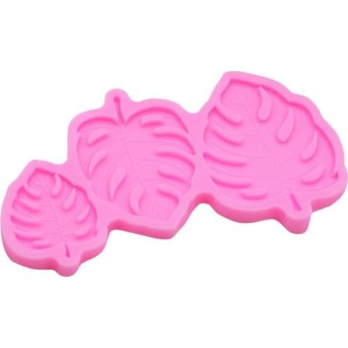 Banana Leaf Shaped Fondant Tools Gummy Tropical Palm Leaves Silicone Molds Cake Decorating Mould Craft Dessert Pink Baking Pan
