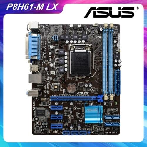 ASUS P8H61-M LX LGA 1155 pc motherboard for i7 i5 i3 DDR3 H61 16GB PCI-E 2.0 Desktop Mainboard Computer USB2.0 VGA Used