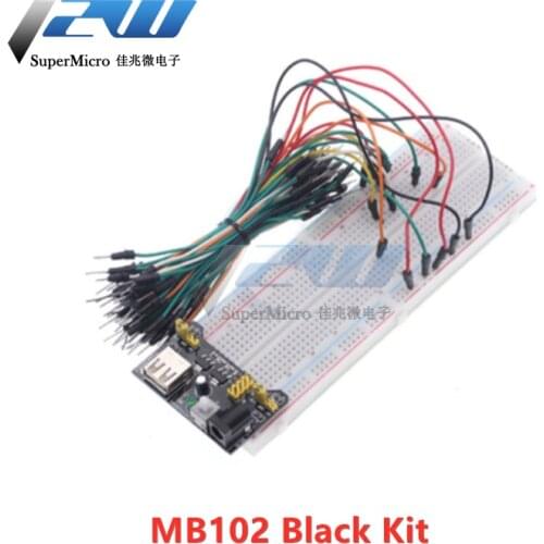 3.3V / 5V Power Test Board Module MB102 + 830-Point MB-102 Solderless Prototype Kit + 65 Flexible Jumper Cables