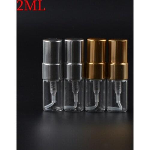 MUB - 10Pieces/Lot 2ML Perfume Bottle With Metal Spray Empty Perfume Glass Bottles Atomizer Refillable Sprayer Pump