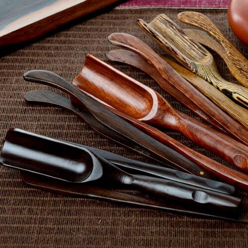 Vintage Handmade Wood Puer Tea Tools Accessories Teaware Set Include Needle Spoon Clip Knife Set 4pc/set