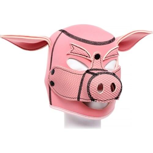 2021 New Couple Role Play Piggy Costumes Pink Pig Head Hood BDSM Restraints Sex Toys