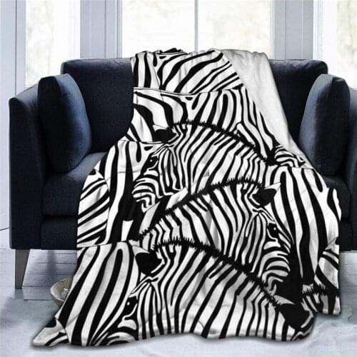 Zebra Premium Throw Blanket 3D Print On Demand Sherpa Super Comfortable For Sofa Thin Quilt Air Conditioning Travel