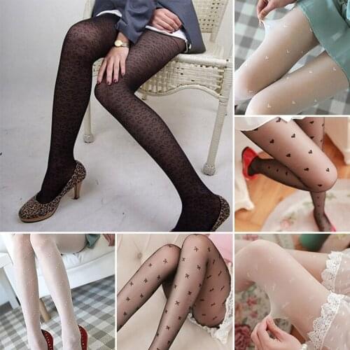 Sexy Women Stockings Summer Thin Transparent Jacquard Pantyhose Cute Ladies Womens Faux Tattoo Round Dot Stockings Pantyhose
