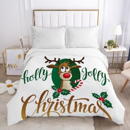 Christmas santa claus Duvet cover Quilt/Blanket/Comfortable Case 140x200 240x220 240x260 Queen King Single Bedding for Home deer