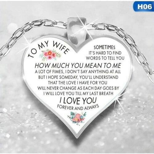 Heart Rose Pendant I Love You Letters Necklace Jewelry Graduation Gifts