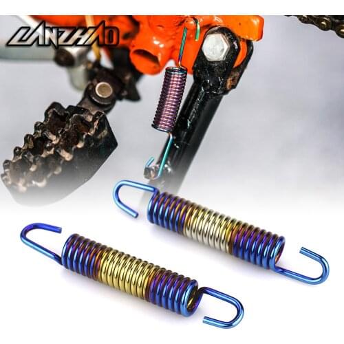 105mm Motorcycle Bluing Stainless Steel Double Hook Side Stand Parking Return Springs for Harley Kawasaki Yamaha Piaggio Honda